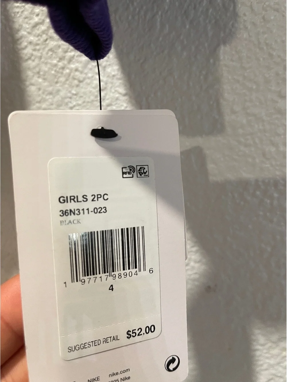 Nike Girls Purple 'Just Do It' Hoodie Sweatshirt Size 3-4 Y